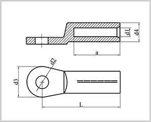 DIN46329 Aluminium Compression Cable Lugs